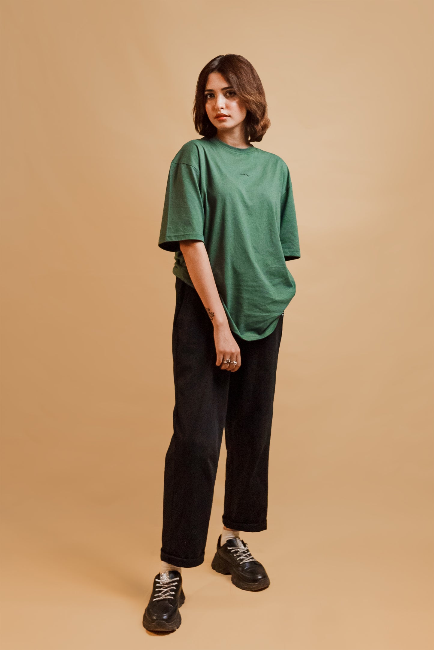 Olive Green Over Size T-Shirt (Women)