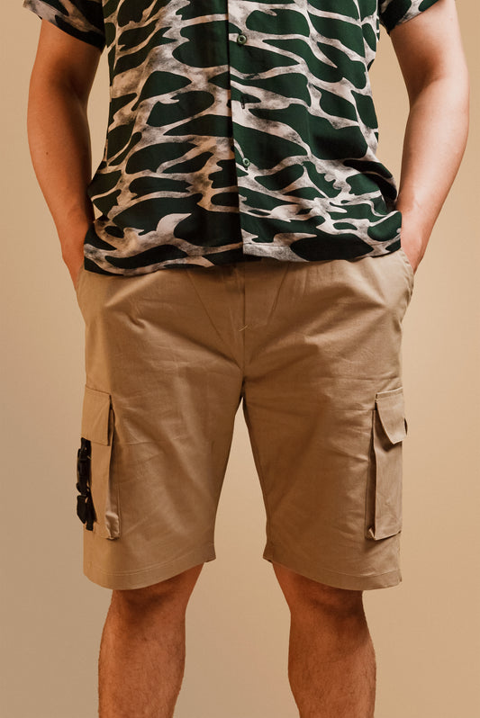 Beige Cargo Shorts