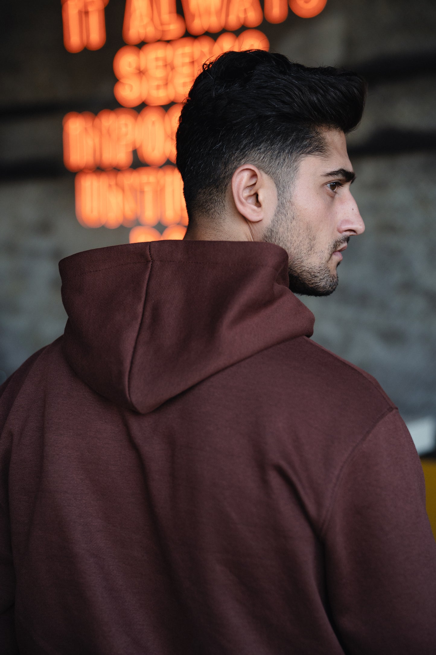 Color Block Brown Hoodie