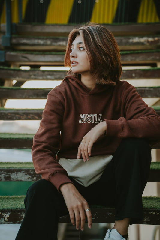 Color Block Brown Hoodie