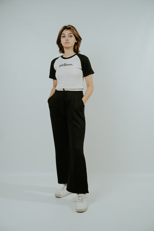 Wide Leg Black Trouser