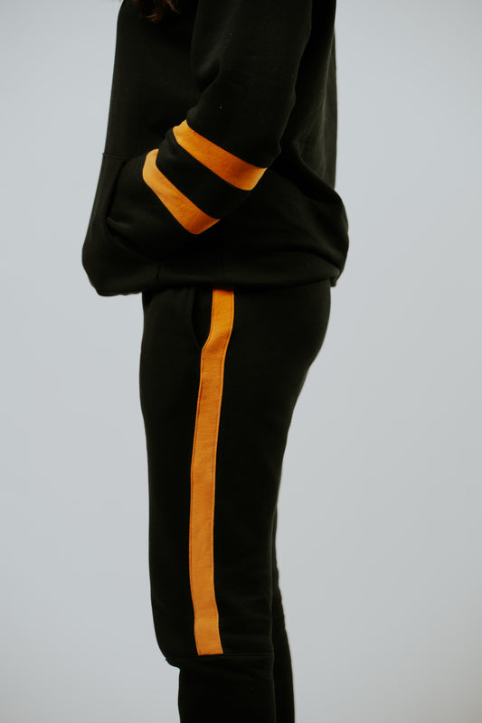 Black Trouser with Mustard side Stripes