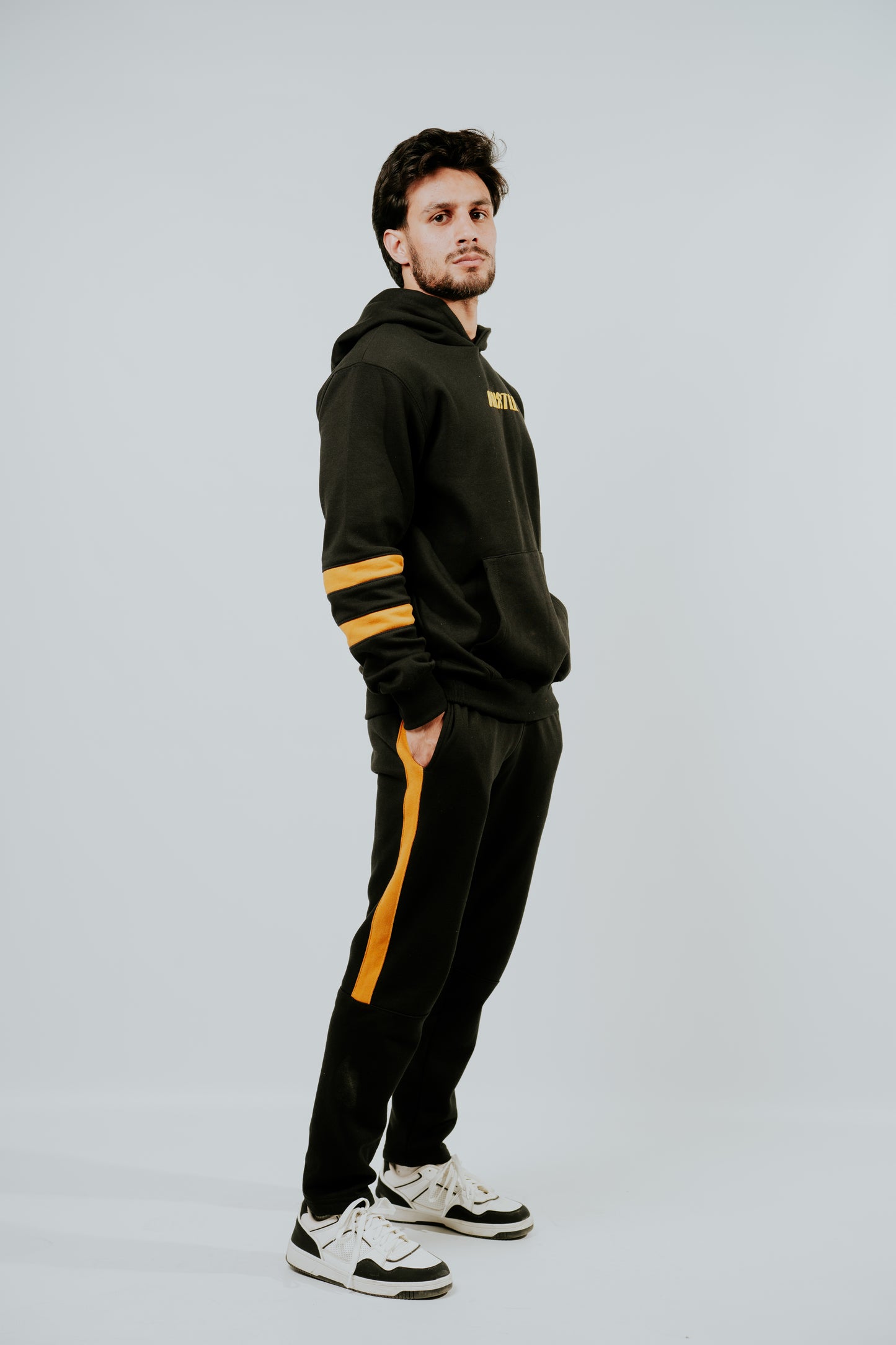 Black Trouser with Mustard side Stripes