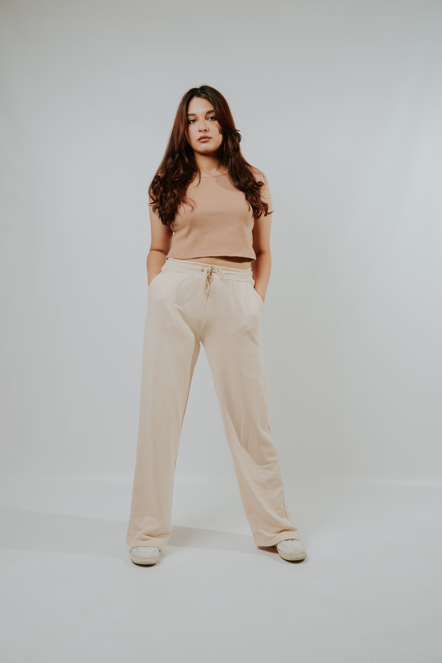 Wide Leg Beige Trouser