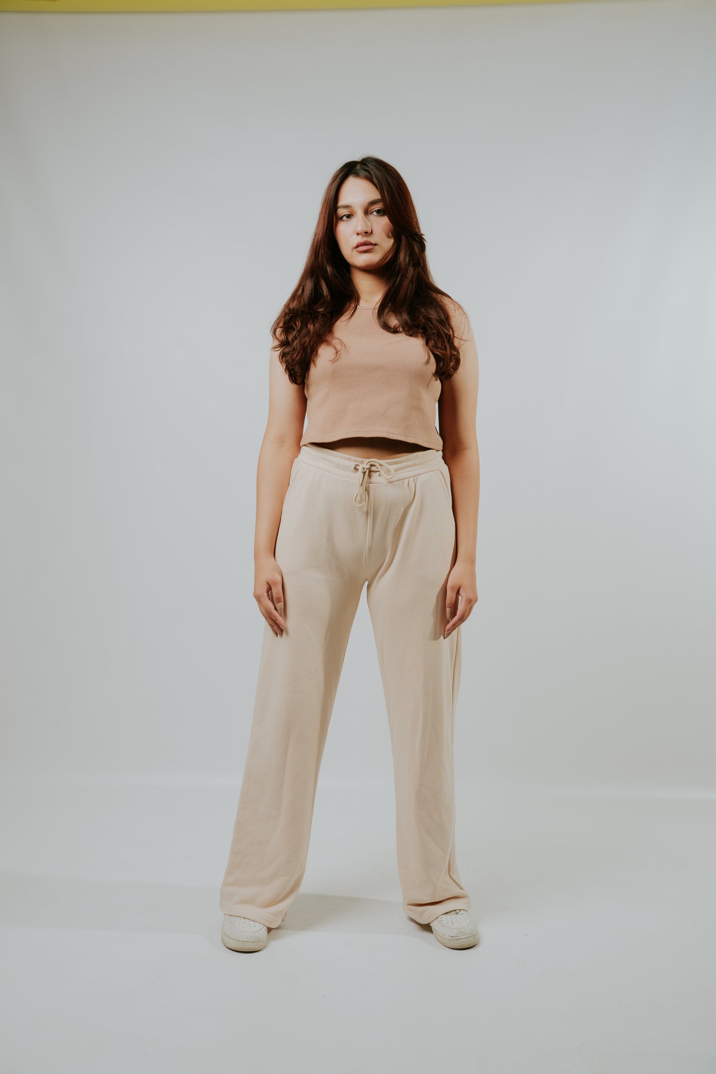 Wide Leg Beige Trouser