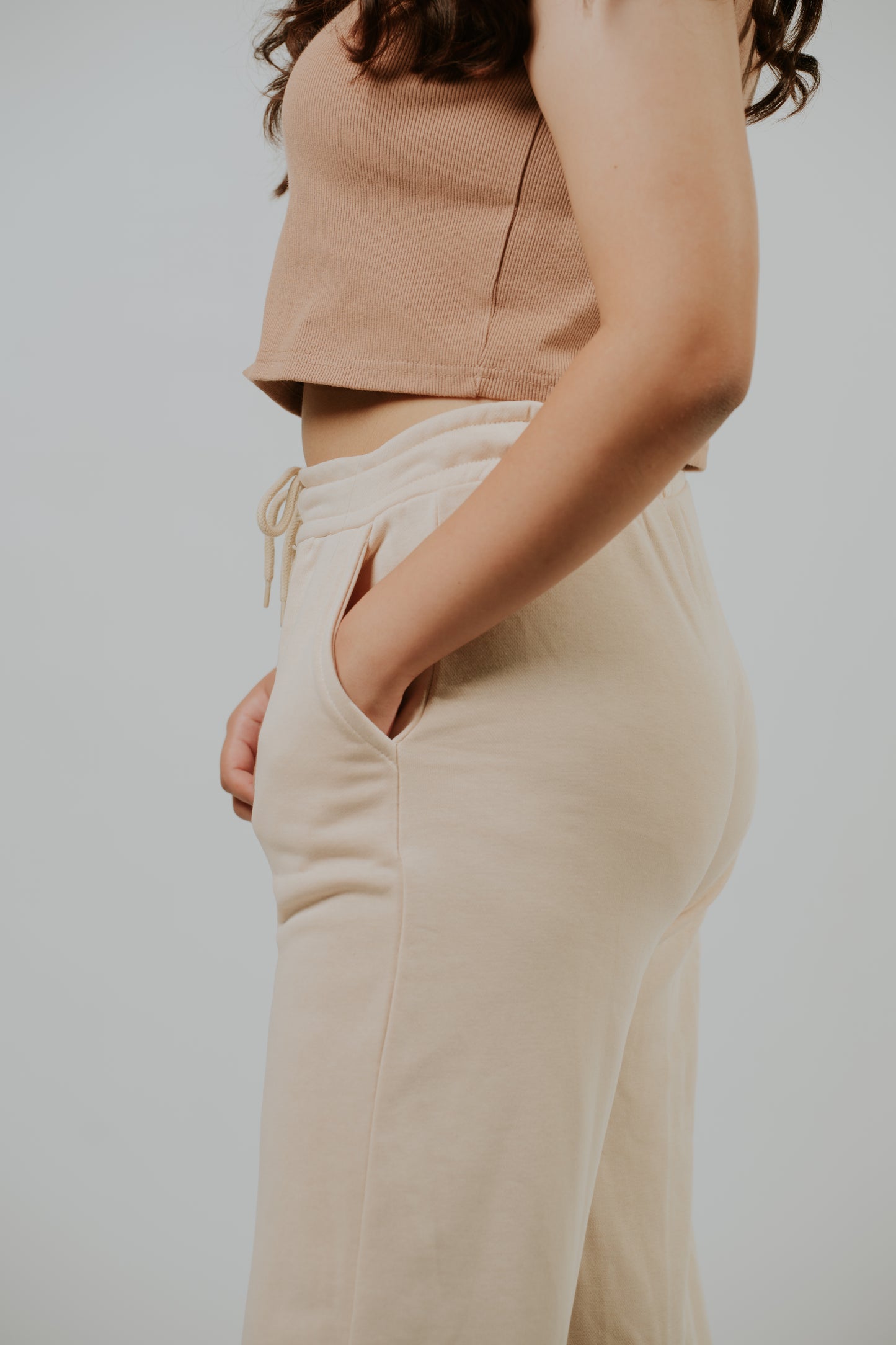 Wide Leg Beige Trouser