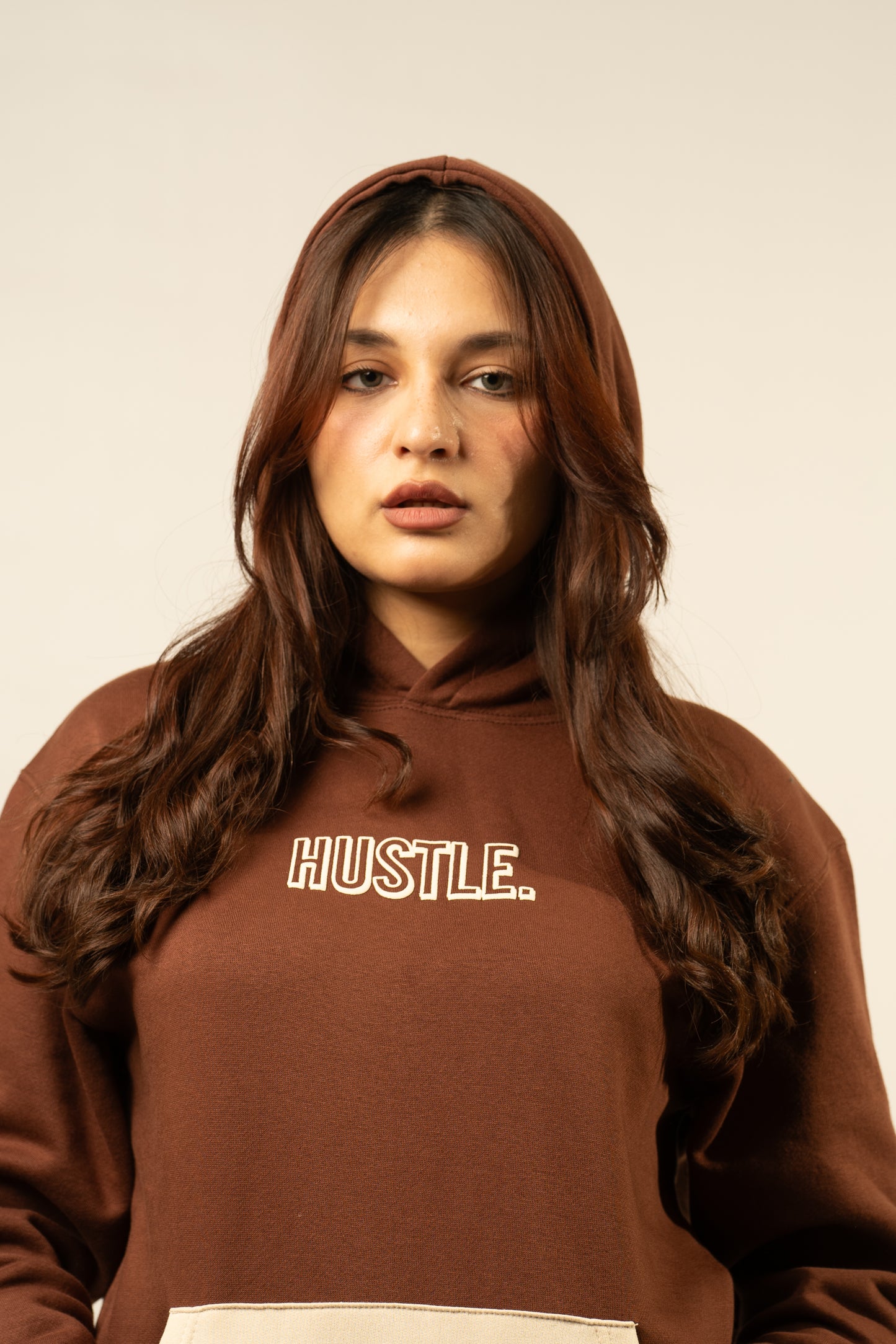 Color Block Brown Hoodie