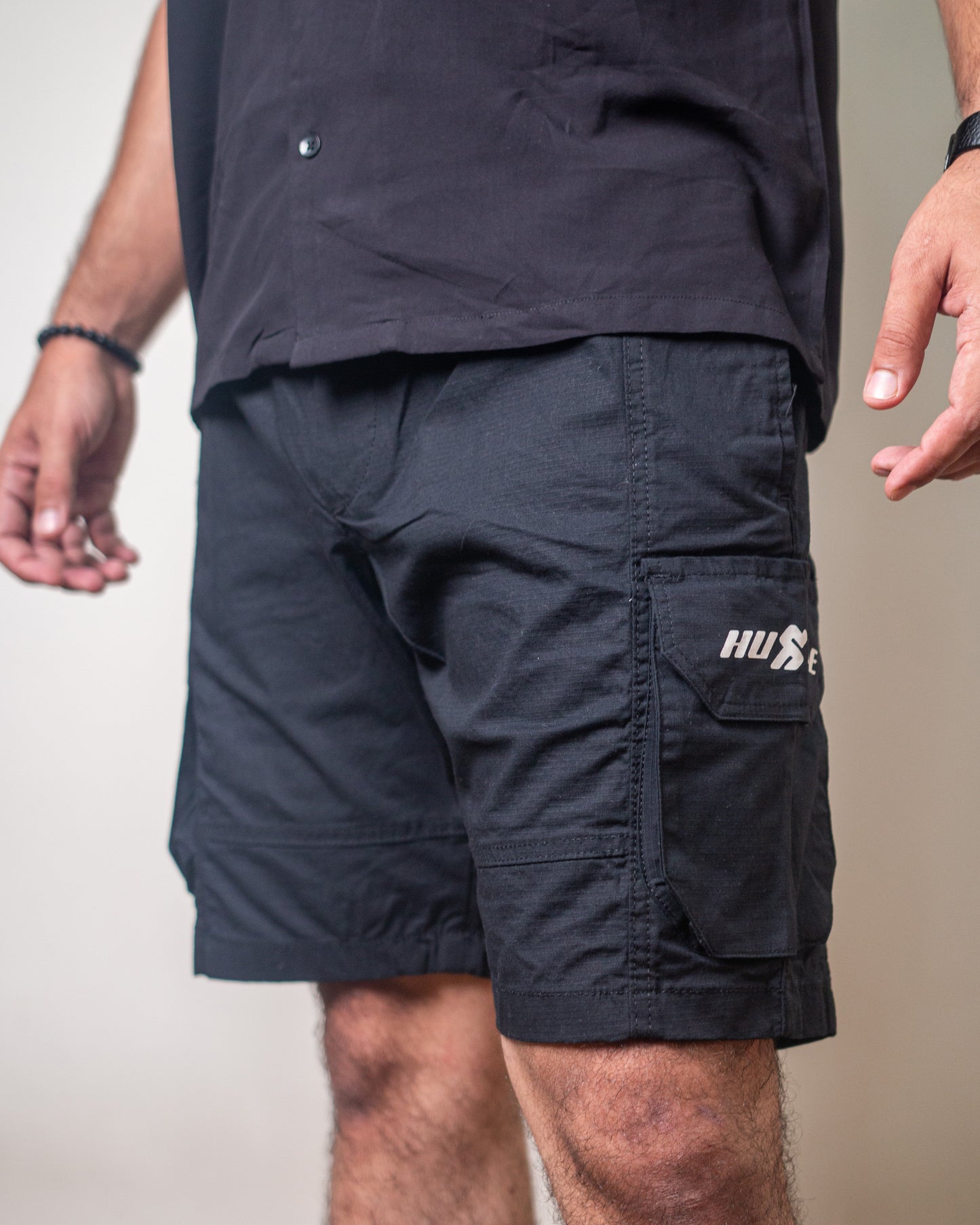 Raisin Black Cargo Shorts