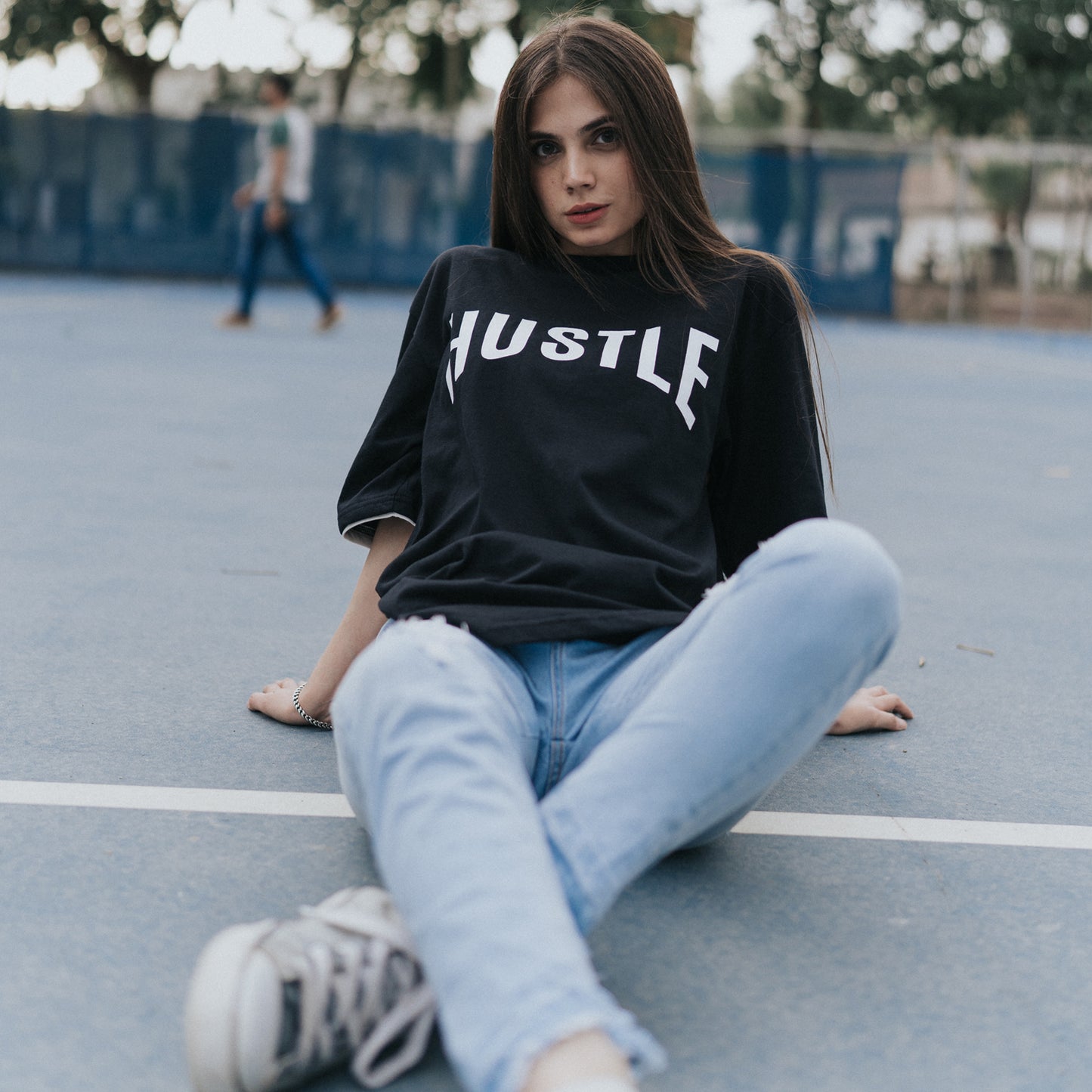 Hustle Black T-Shirt (Women)